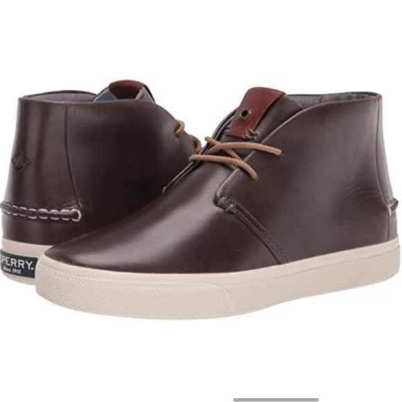 Men’s Comfort Sneakers Sperry Striper Plushwave Mid Brown Lace up Boot Size 11 - Picture 1 of 13